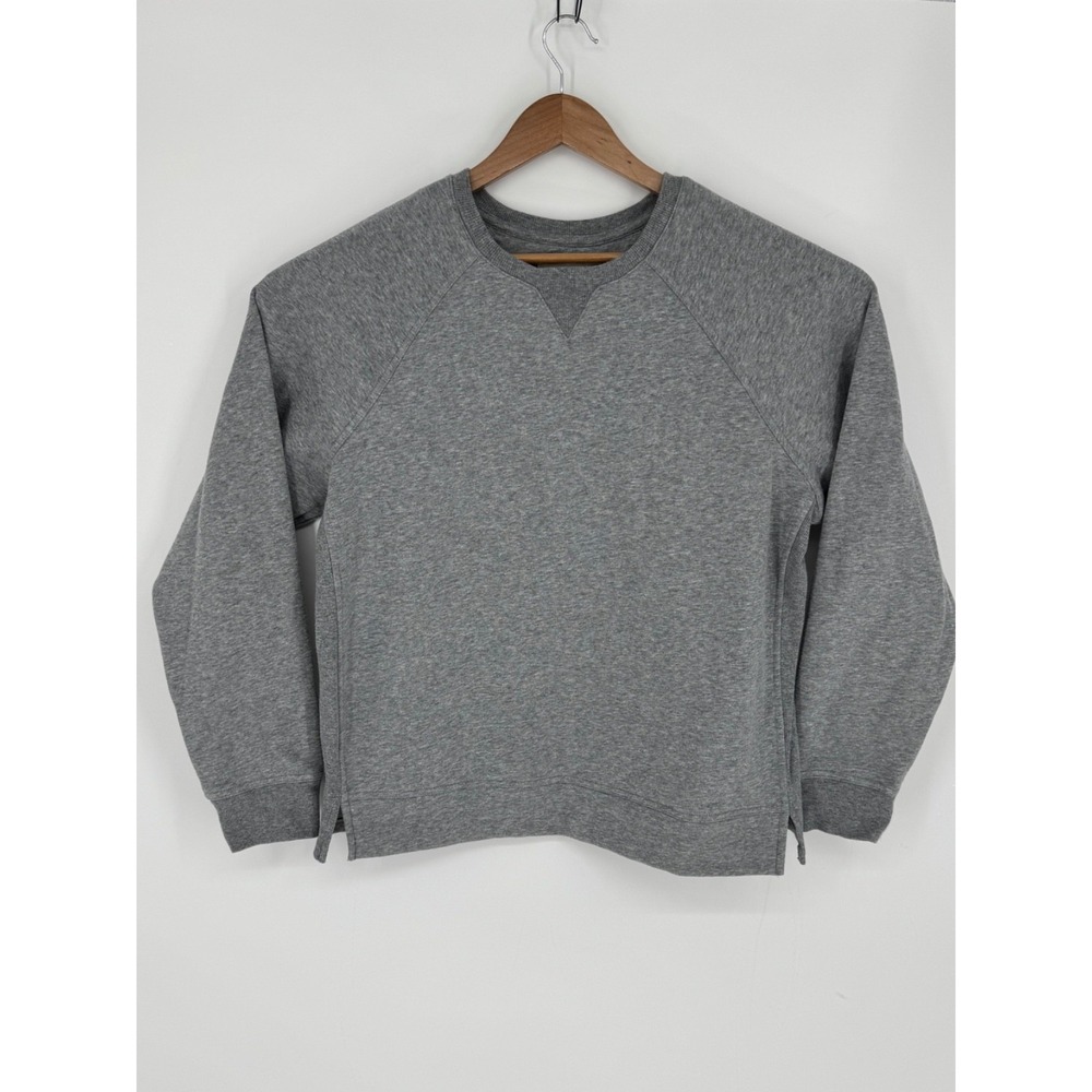 Champion Crew Neck Sweatshirt Women's Sz XL Gray Pullover Active Side Slits N3